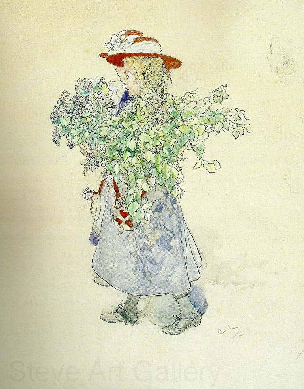 Carl Larsson tva flickor med syrener